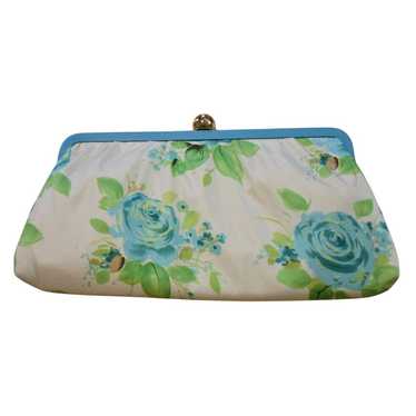 Banana republic purse white green floral flower c… - image 1