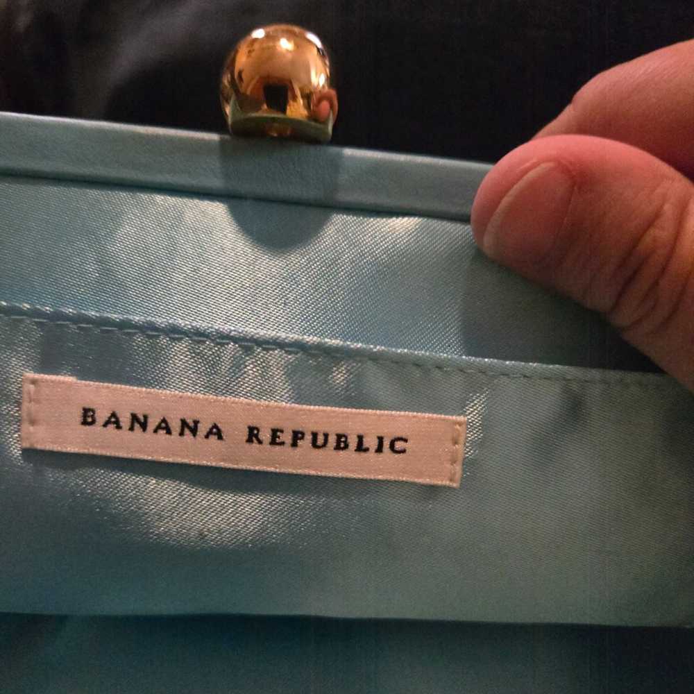 Banana republic purse white green floral flower c… - image 2