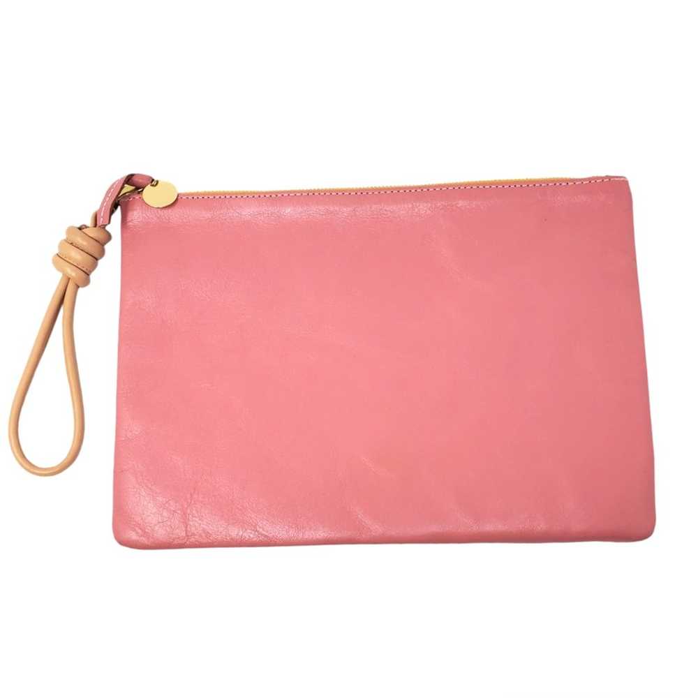 Clare V. Los Angeles Clutch Pink Leather Zip Top … - image 1