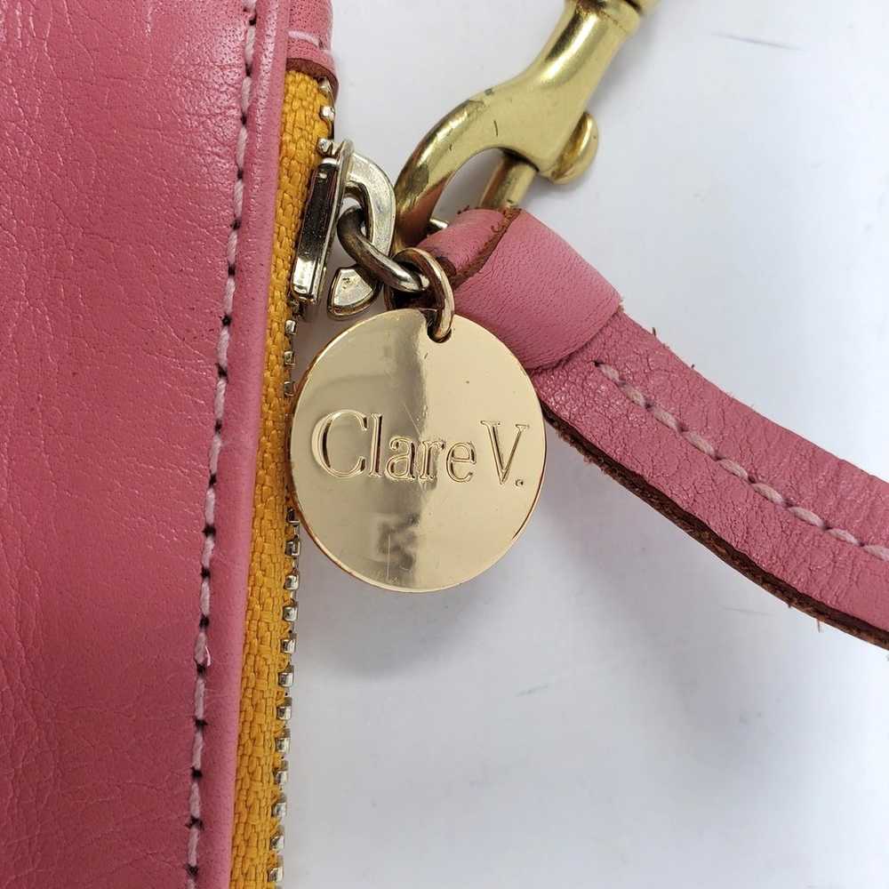 Clare V. Los Angeles Clutch Pink Leather Zip Top … - image 5