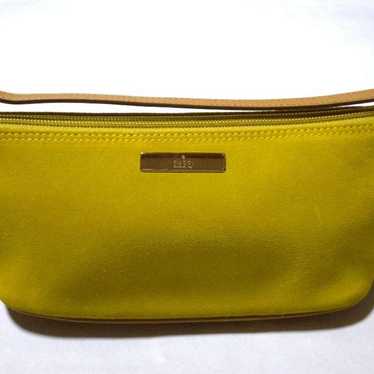 GUCCI Accessory Pouch Yellow Suede Pouch Bag