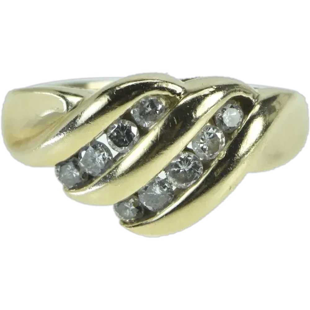 14K 0.50 Ctw Wavy Channel Vintage Statement Ring … - image 1