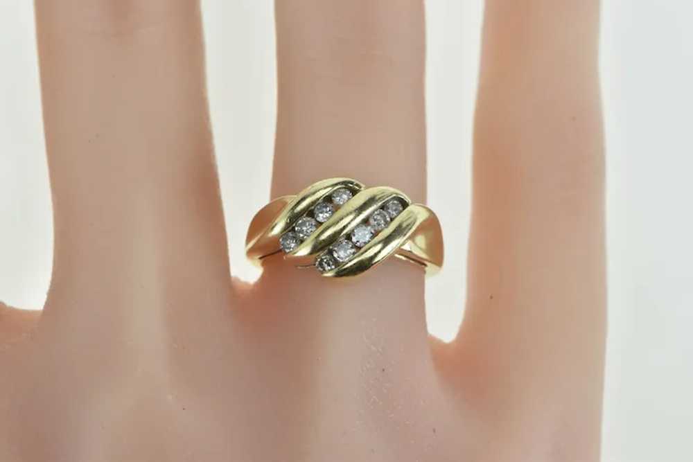 14K 0.50 Ctw Wavy Channel Vintage Statement Ring … - image 6