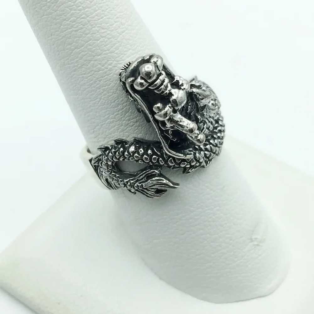 Sterling Silver Dragon Ring - image 3