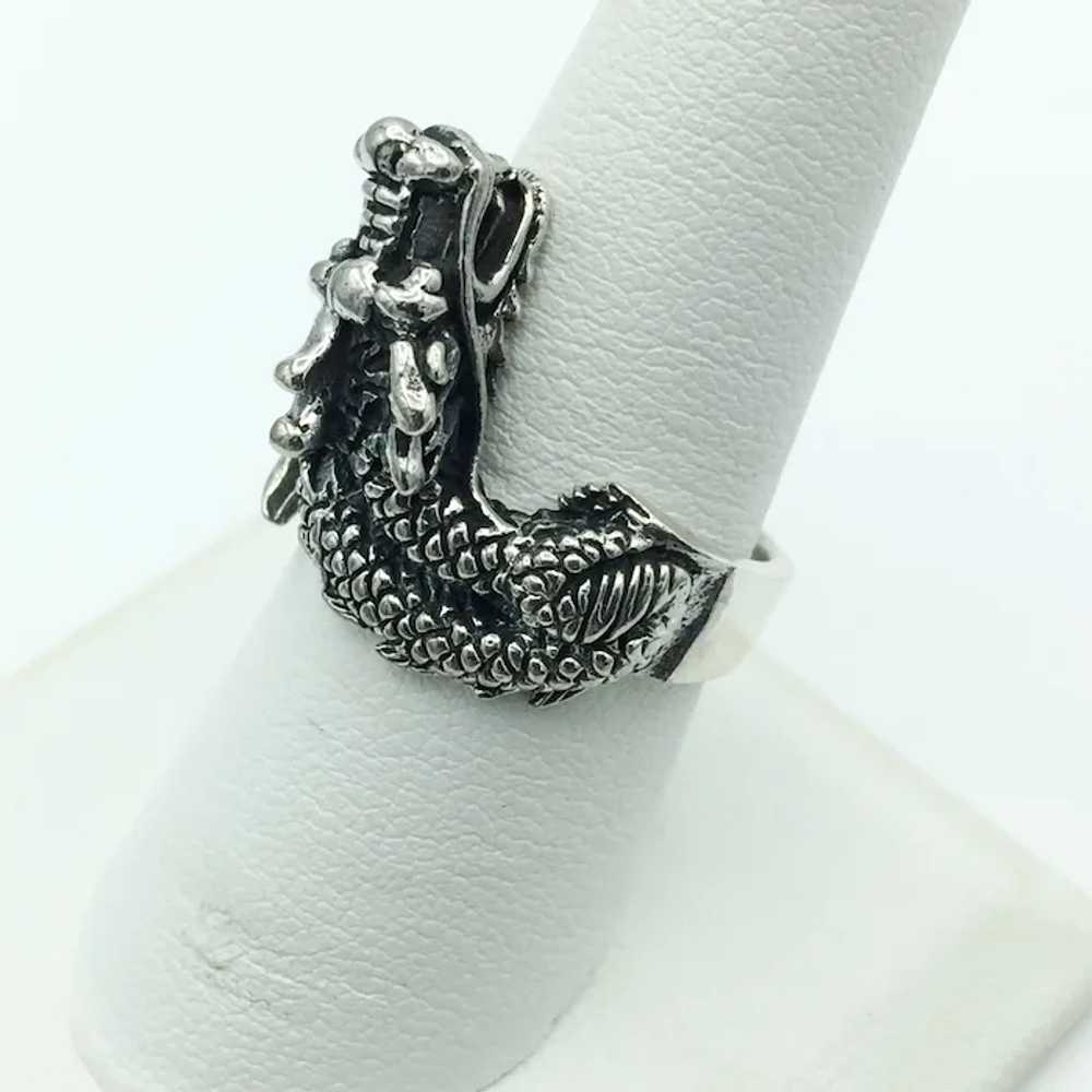 Sterling Silver Dragon Ring - image 4