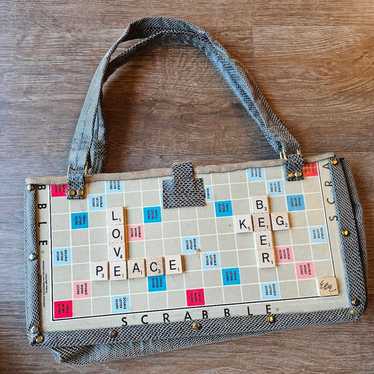 Vintage handmade Custom Scrabble Purse Handbag El… - image 1