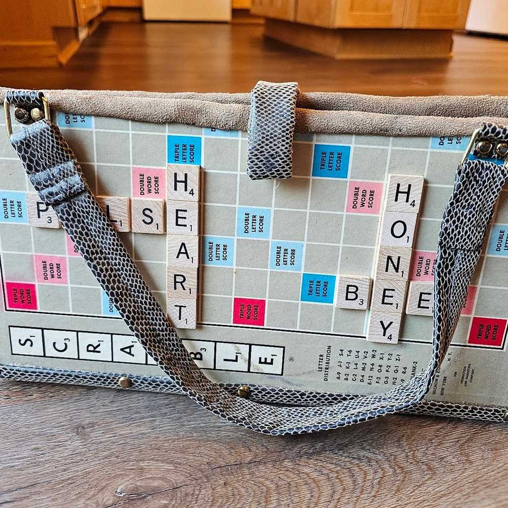 Vintage handmade Custom Scrabble Purse Handbag El… - image 2