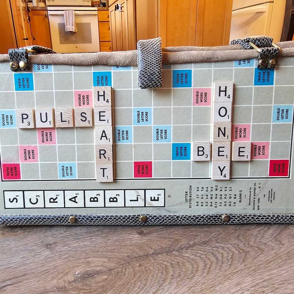 Vintage handmade Custom Scrabble Purse Handbag El… - image 3