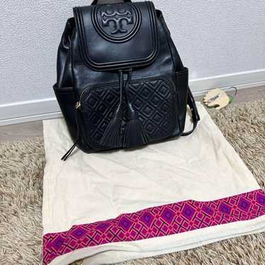 Tory Burch Black Leather Backpack with Dust Bag - image 1