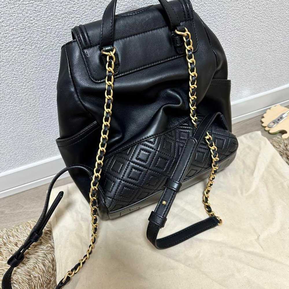 Tory Burch Black Leather Backpack with Dust Bag - image 3