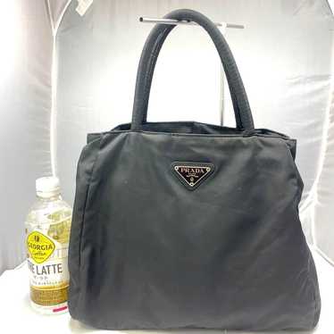 PRADA Tessuto Nylon Handbag Triangle Logo Black