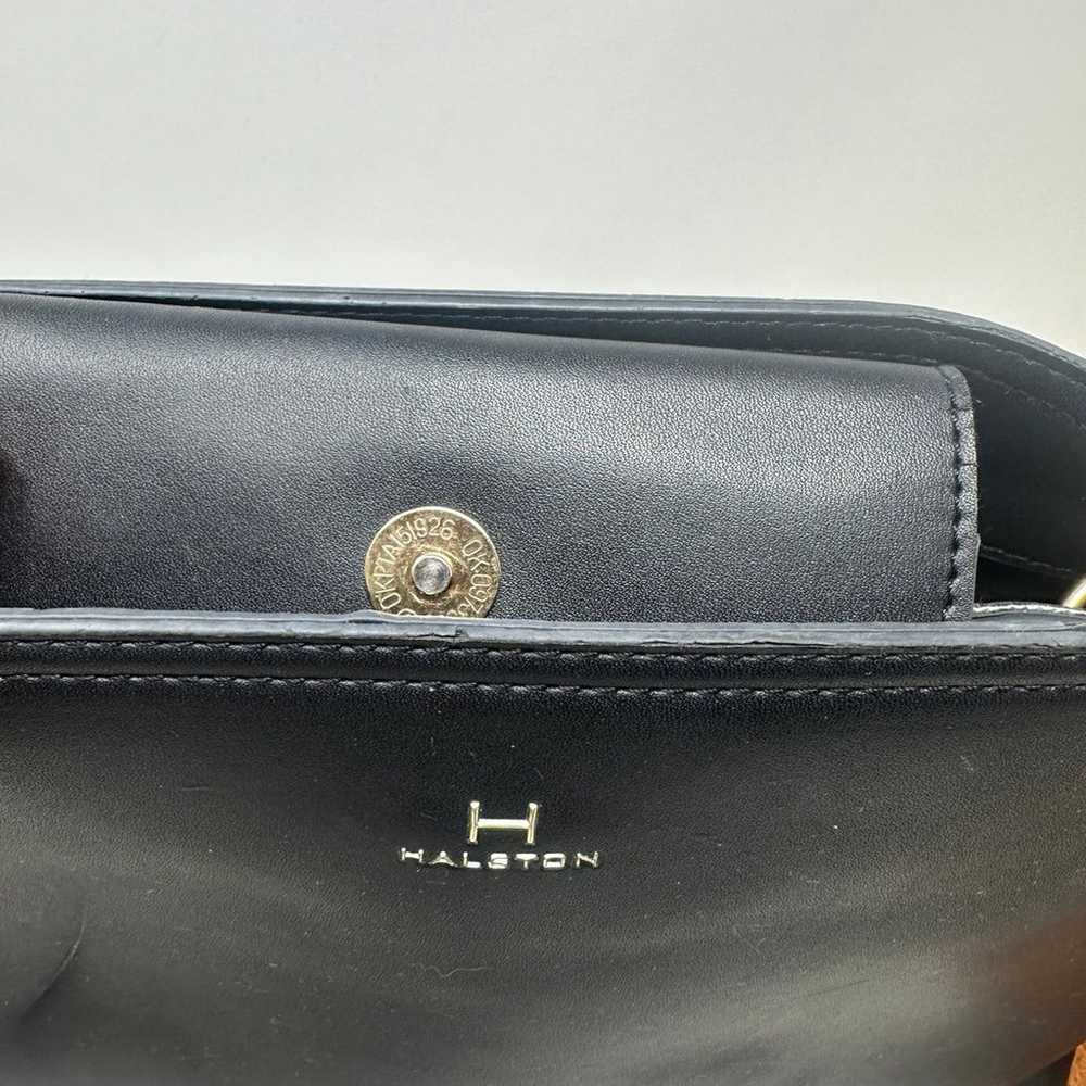 Halston Black Leather Bag - image 10