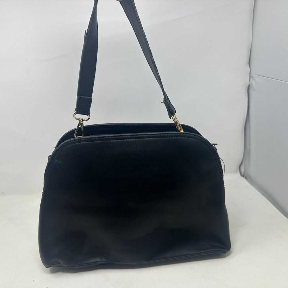 Halston Black Leather Bag - image 2