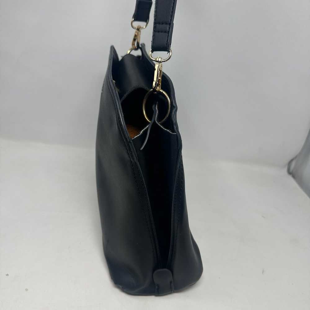 Halston Black Leather Bag - image 6