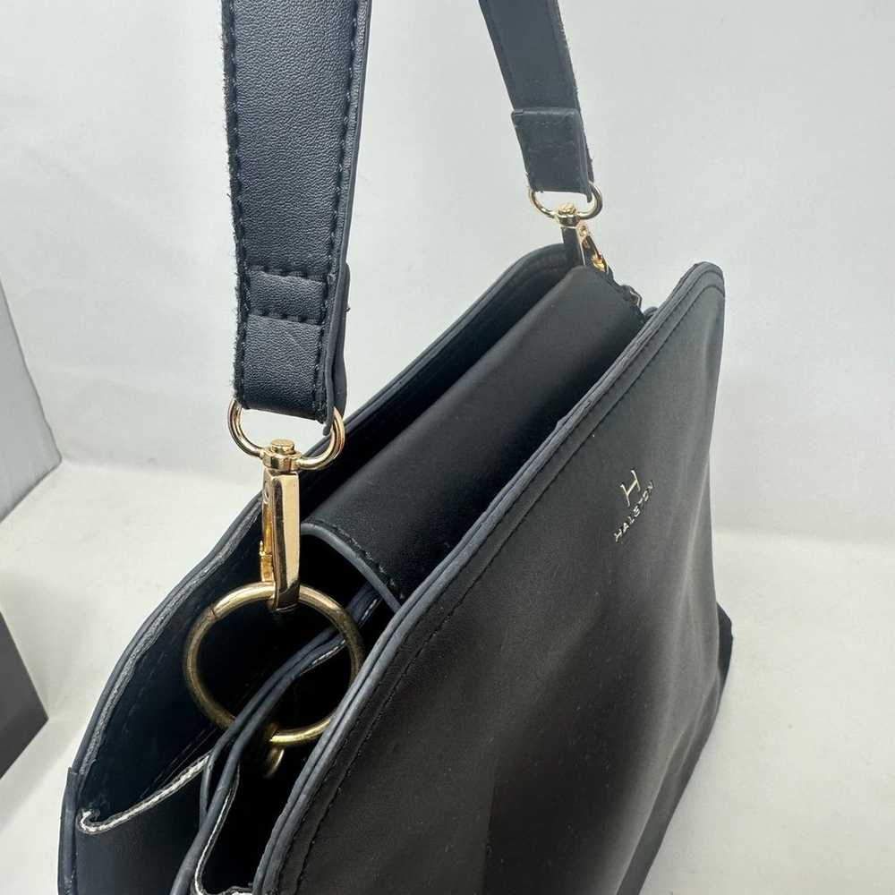 Halston Black Leather Bag - image 9