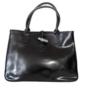 Longchamp Roseau Smooth Buffed Leather Black Tote 