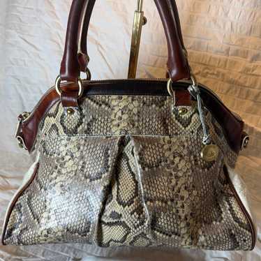 Vintage Brahmin Louise Rose in Snakeskin and shou… - image 1