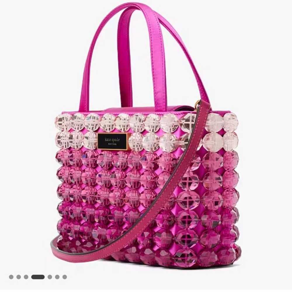 Kate Spade Sam Icon Candy Beaded Satin Small Tote - image 1