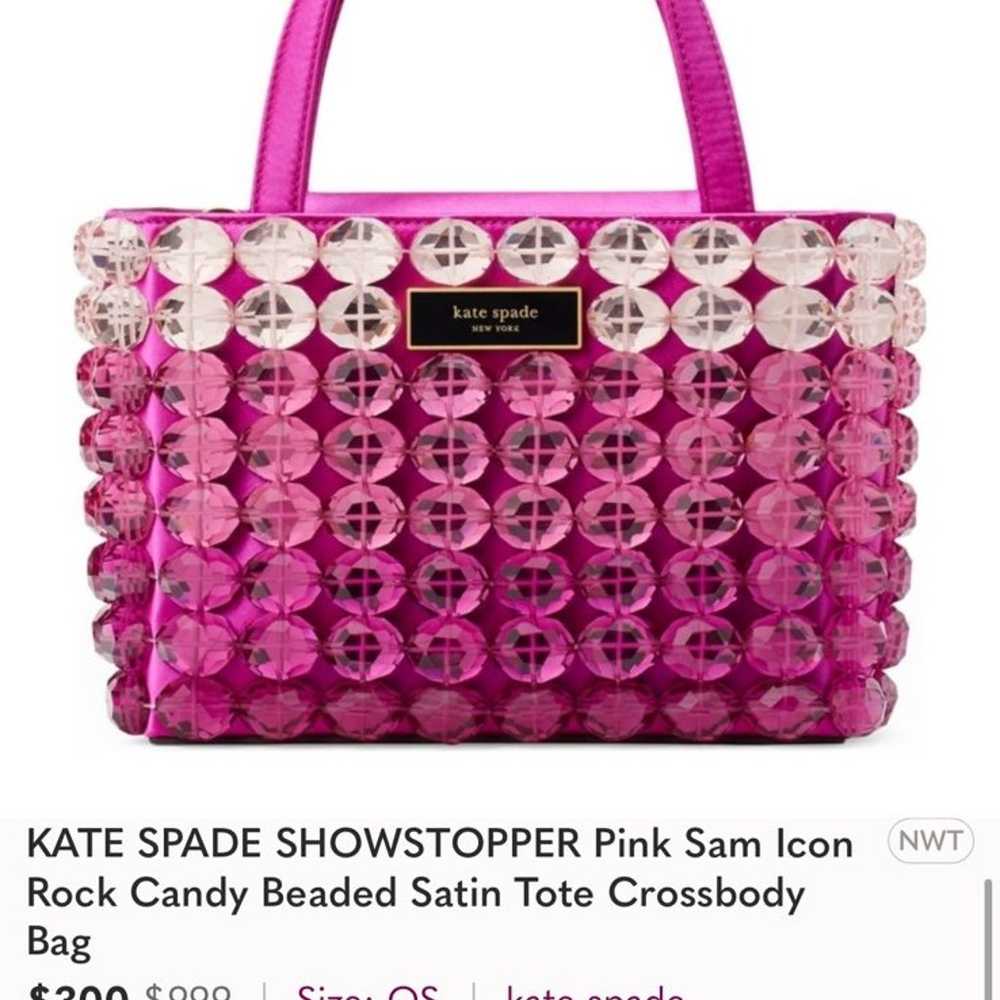 Kate Spade Sam Icon Candy Beaded Satin Small Tote - image 4