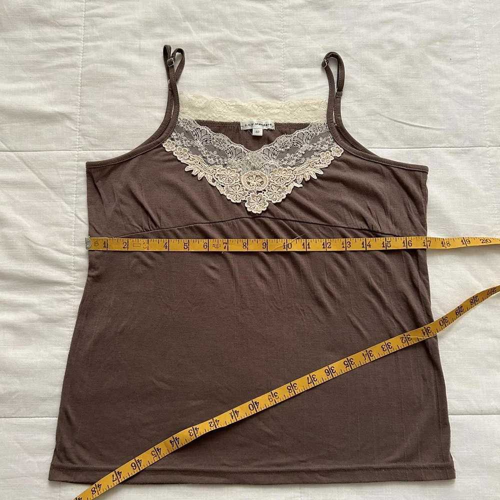 Designer Japanese brand Brown lace cami top - image 6