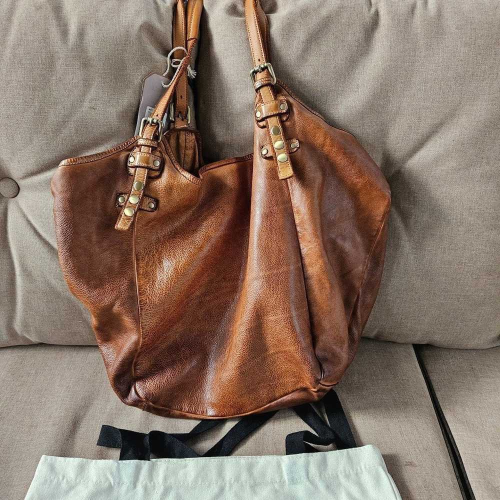 Lusher Cognac Citron soft slouchy hobo - image 2