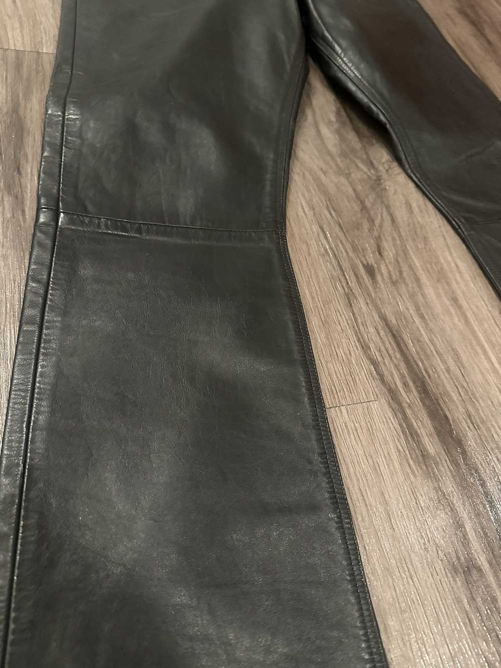 Vintage Black authentic leather bootcut pants - image 2