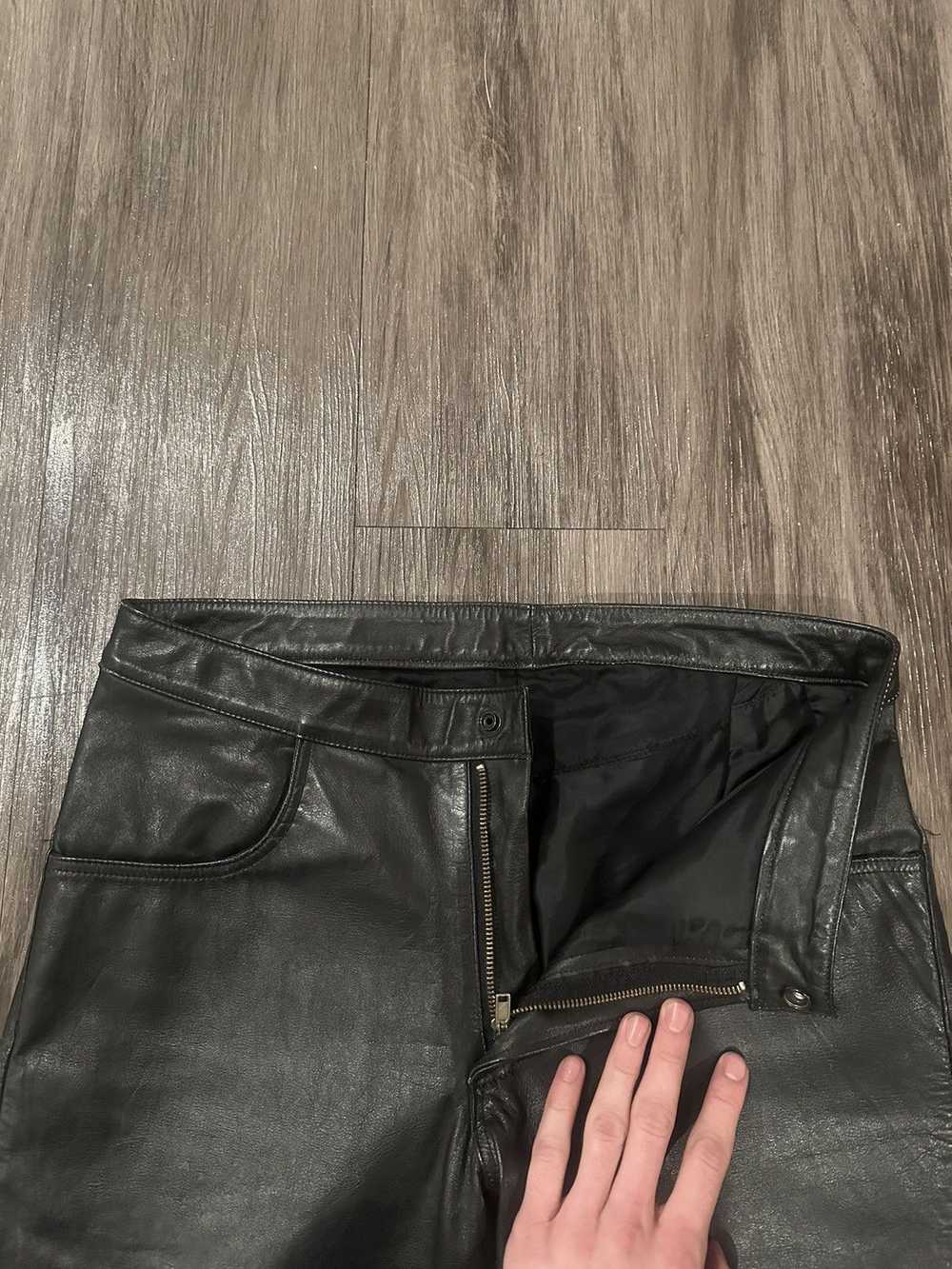 Vintage Black authentic leather bootcut pants - image 4