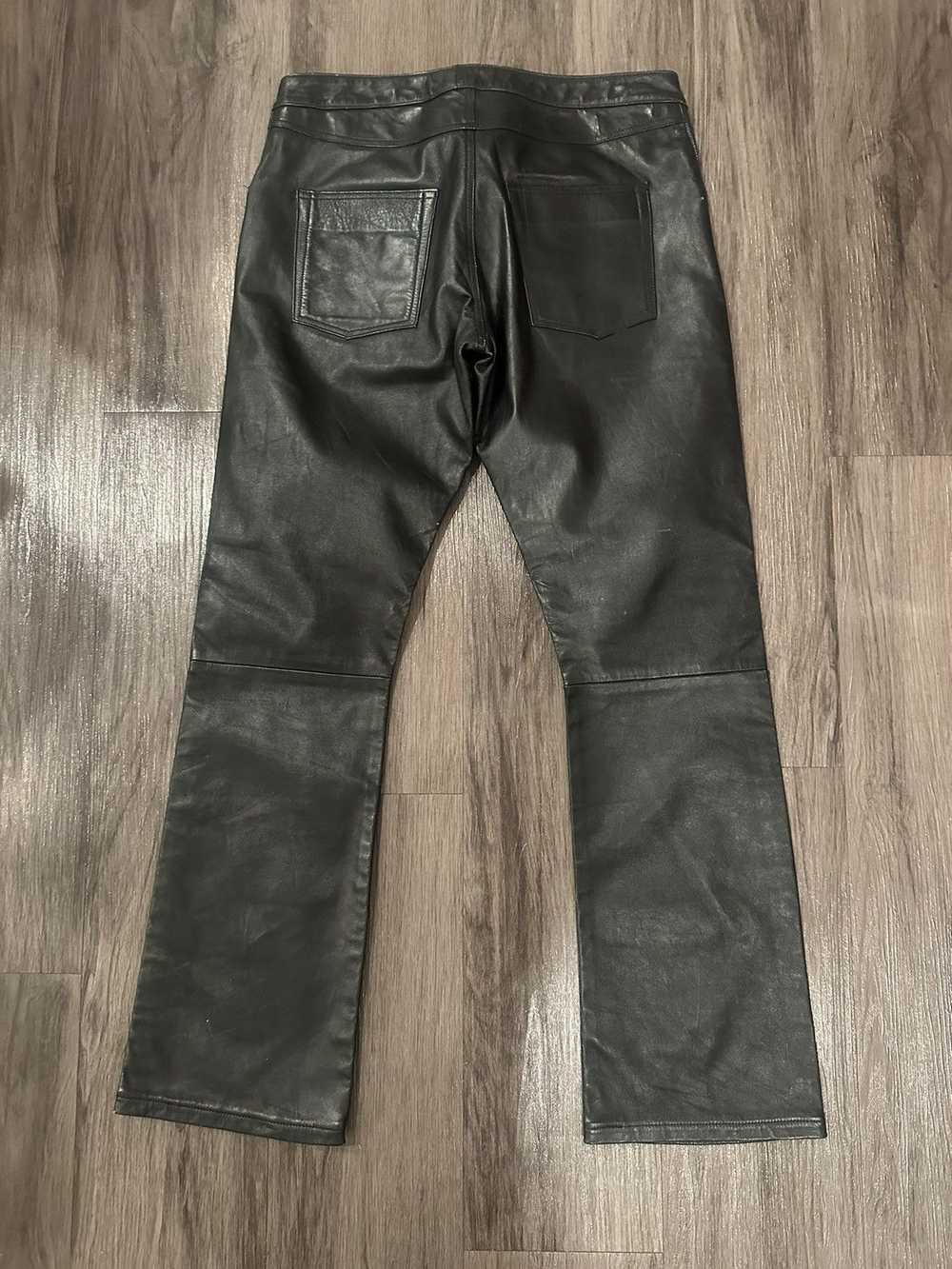 Vintage Black authentic leather bootcut pants - image 5