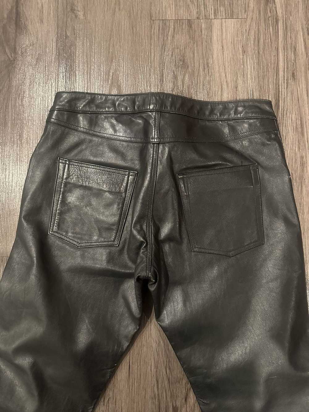 Vintage Black authentic leather bootcut pants - image 6