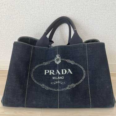 PRADA Denim Canapa Tote Bag