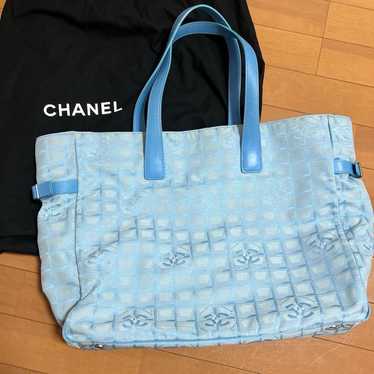 CHANEL Light Blue Quilted Bag, Chanel New Travel … - image 1