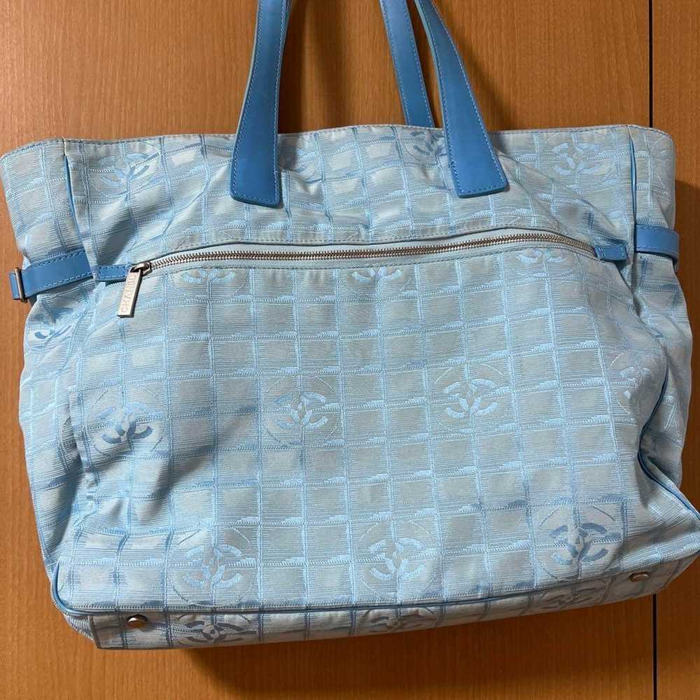 CHANEL Light Blue Quilted Bag, Chanel New Travel … - image 4