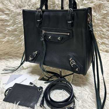 Balenciaga Paper Mini 2WAY Bag Leather Black