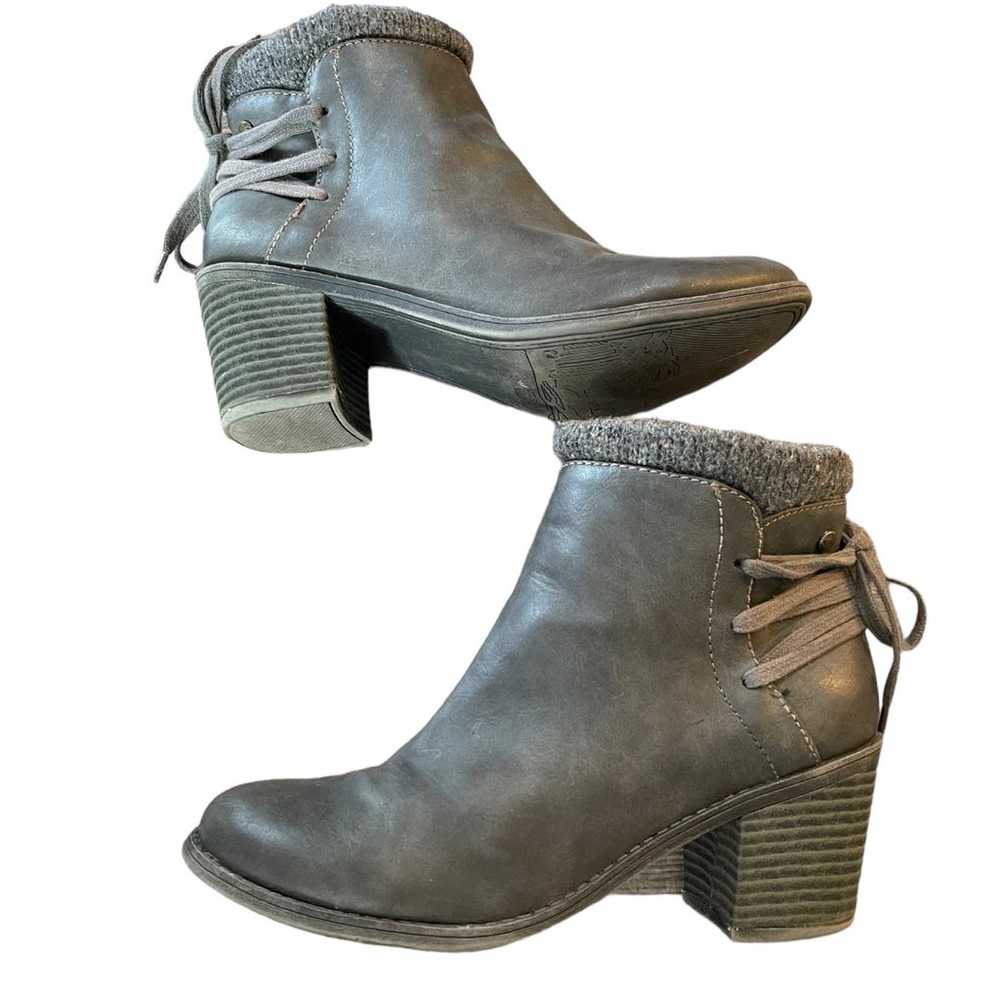 Roxy Dakota Gray Faux Leather Ankle Boots Size 9.5 - image 7