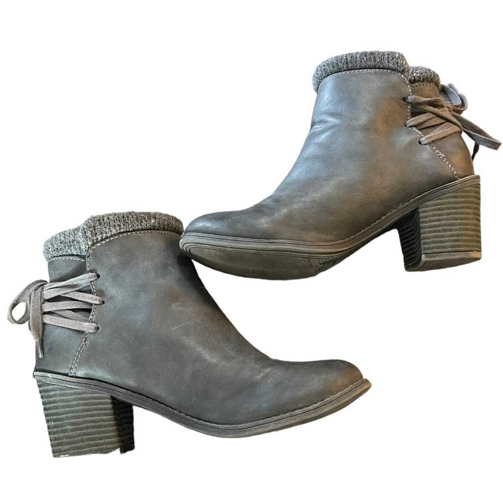 Roxy Dakota Gray Faux Leather Ankle Boots Size 9.5 - image 8