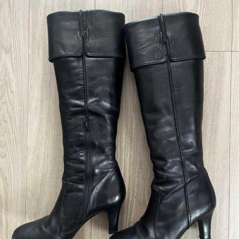 Mode Egiacomo Black Leather Long Boots 23cm - image 2