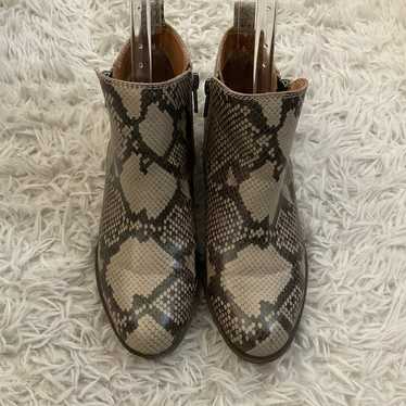 Lucky Brand Basel Snakeskin Print Leather Booties 