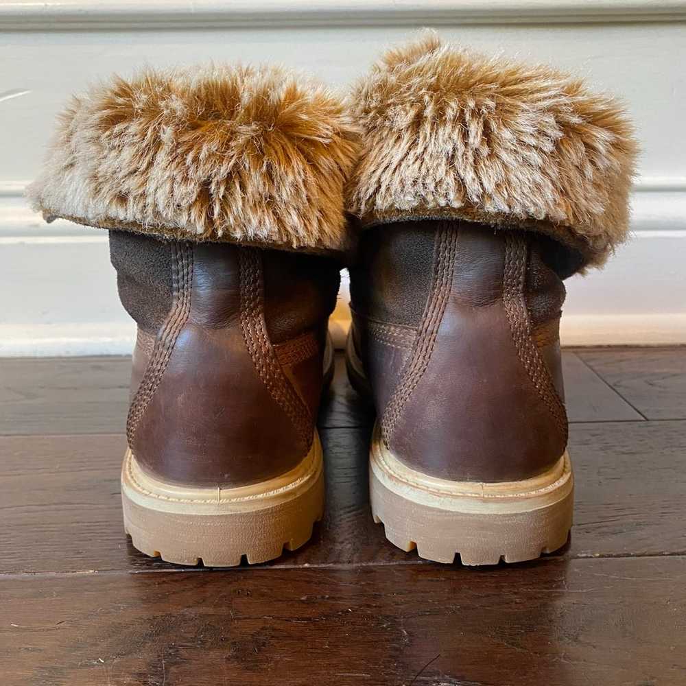 Timberland Leather/Faux Fur Roll-Top Ankle Boots - image 3