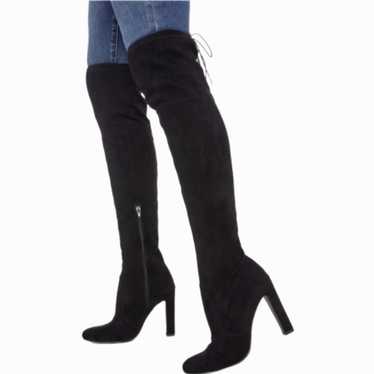 Justfab Jesyna Thigh-High Heeled Black Boots