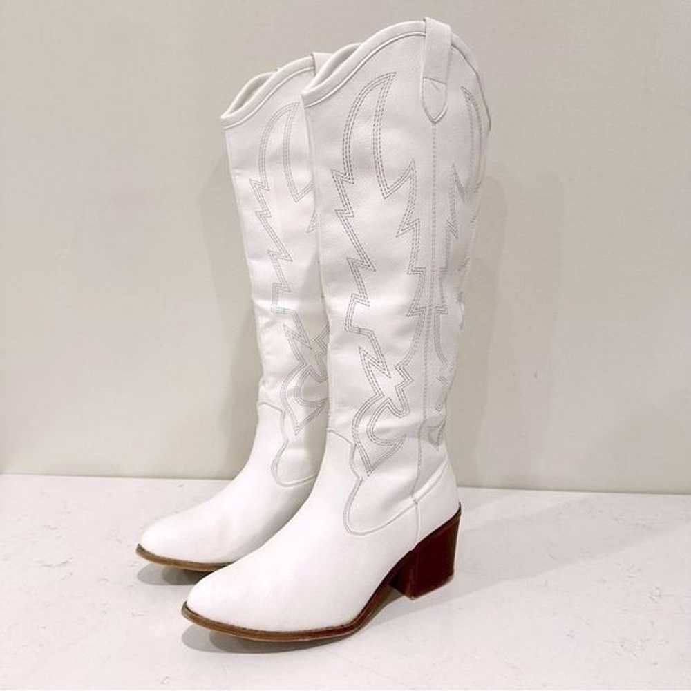 Knee High White Western Boot - image 1