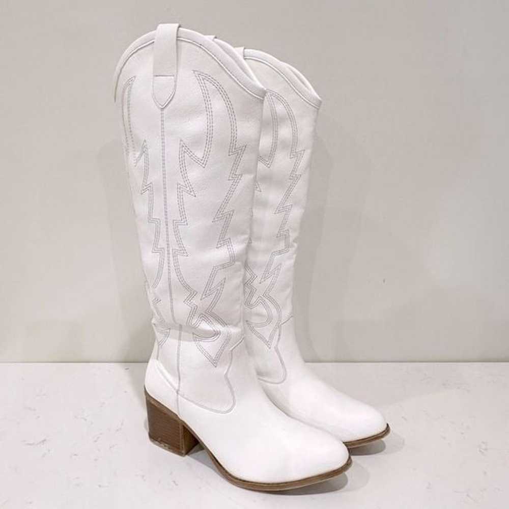 Knee High White Western Boot - image 2