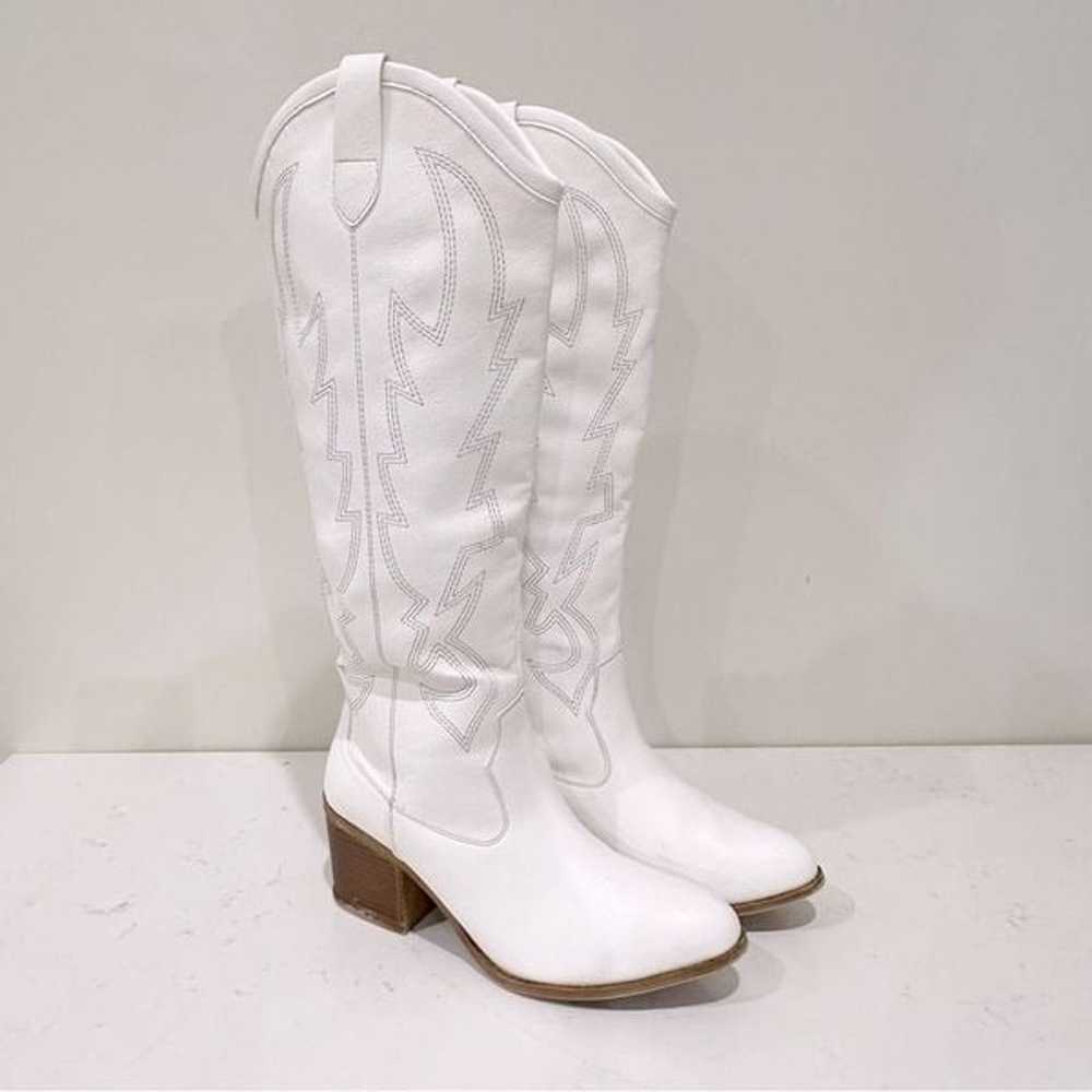 Knee High White Western Boot - image 3