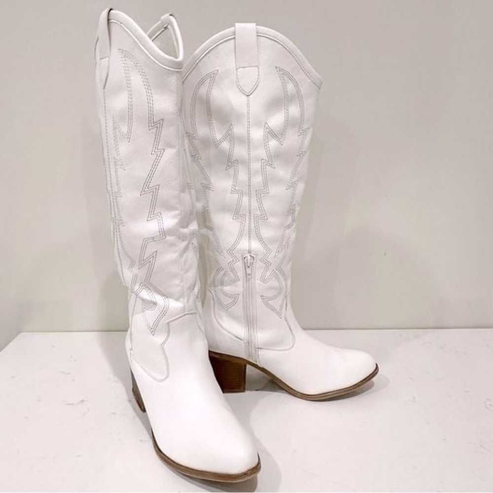 Knee High White Western Boot - image 5