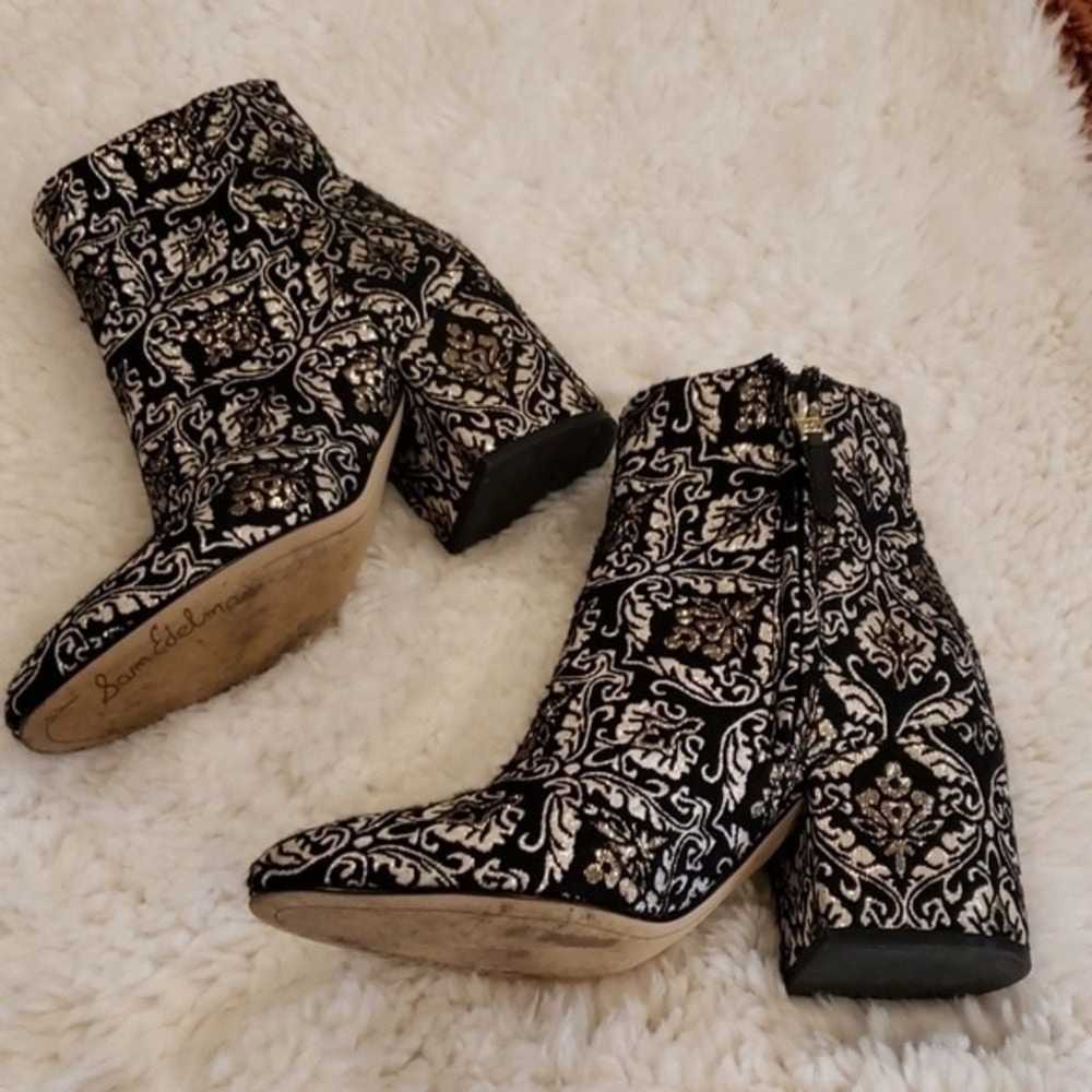 Sam Edelman Taye Black Gold Brocade Side Zip Boot… - image 3