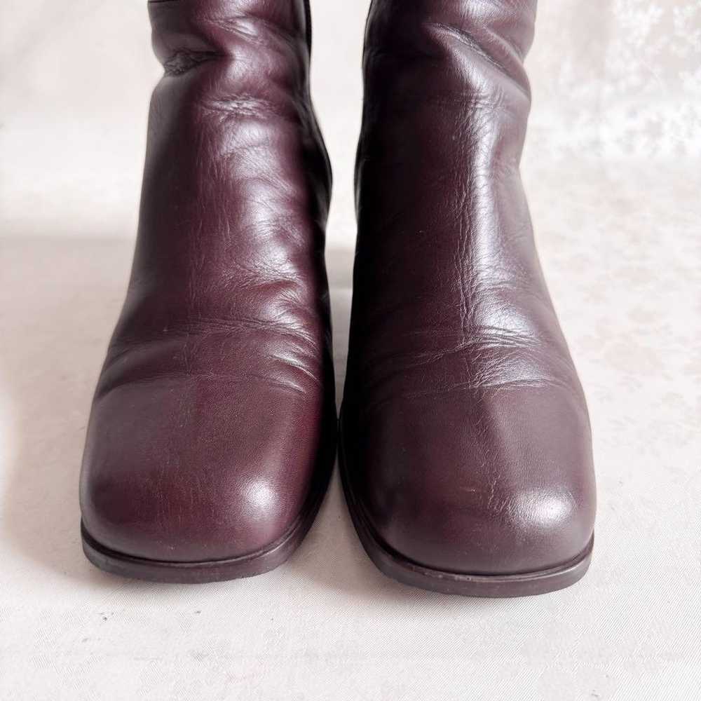 【Himiko】Leather Long Boots Brown 22.5cm Chunky He… - image 5