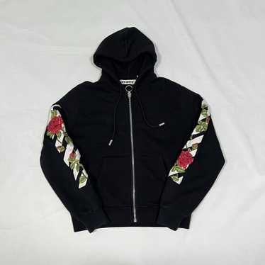 Off-White OFF-WHITE ROSE EMBROIDERY ZIP-UP HOODIE - image 1