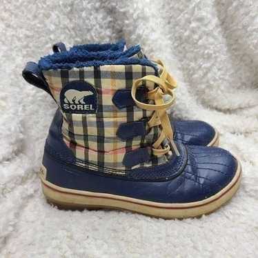 Sorel Tivoli Blue Multi Plaid Lined Winter Duck Bo