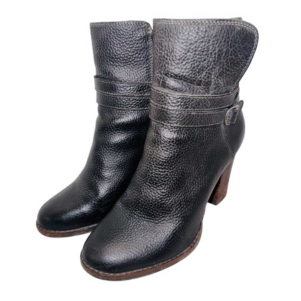 Lucky Brand LaTonya Leather Ankle Boots Black 8.5… - image 1