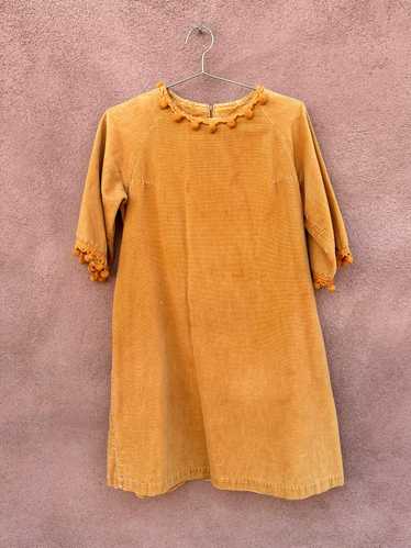 1960's Mustard Bubble Dress by Lounge Craft - Cord