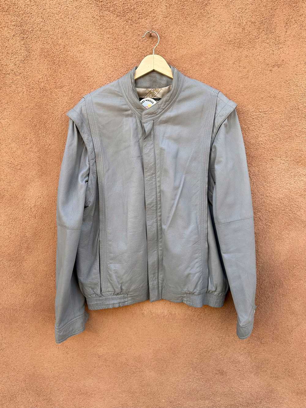 1980's Gray leather Bomber by Marcol - Soft - as … - image 1